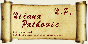 Milana Patković vizit kartica